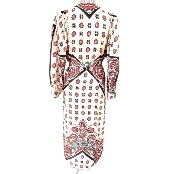 Zara Woman, wrap dress, size M, midi length, attached ties, excellent condition - Picture 6 of 7